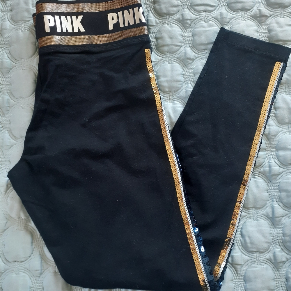 Pink Yoga Leggings Blavk with shakira size L